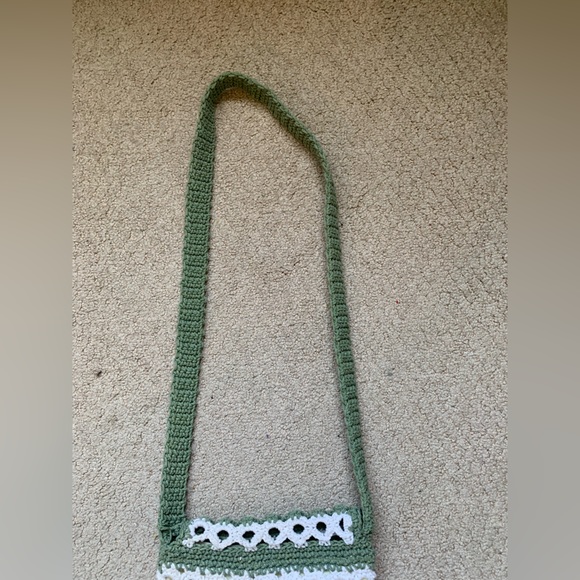 Crotchet green and white crossbody bag - Picture 5 of 5